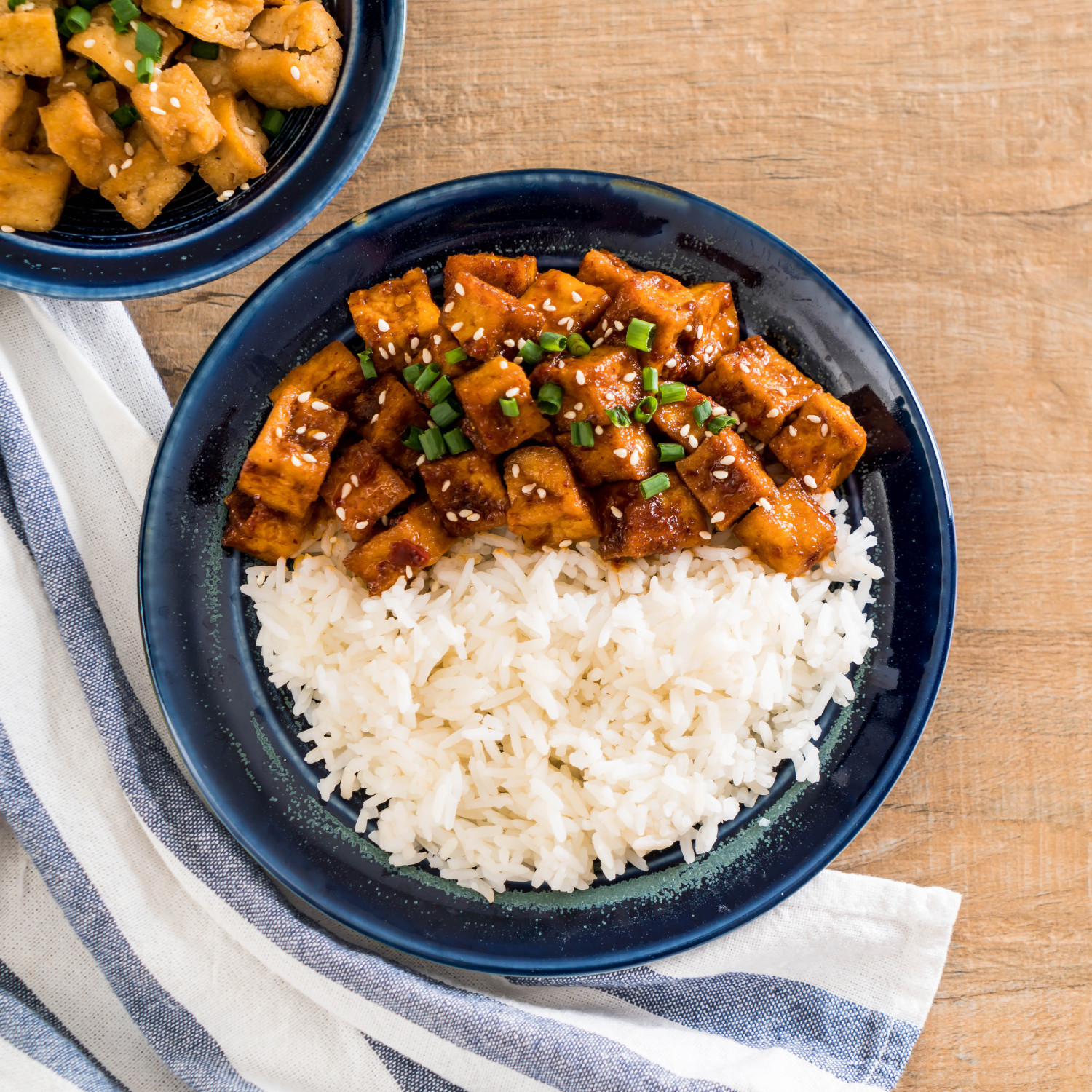 Stir fry de tofu, sauce satay, riz basmati Antoine.ca